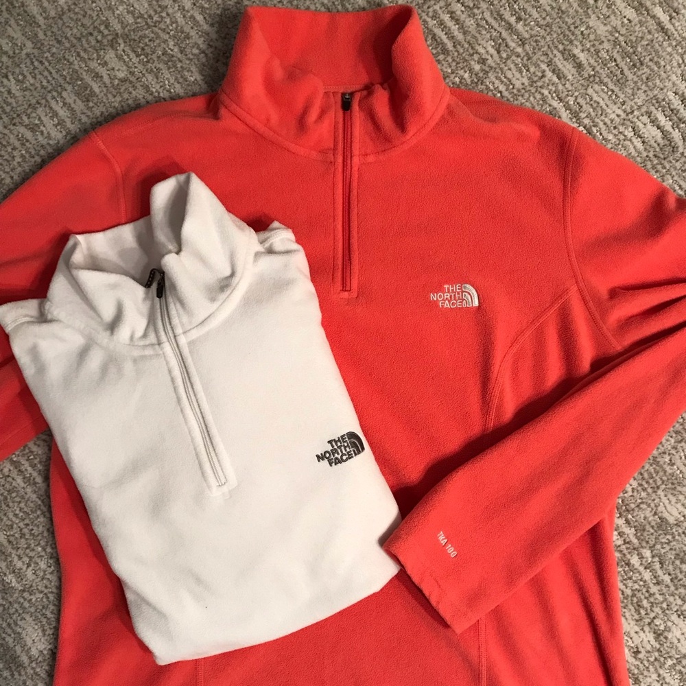 TWO! Women’s North Face Fleece TK100: Orange and White XL